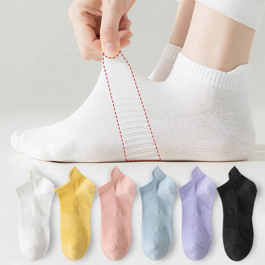 Cotton Hollow Ankle Socks(6 Pairs) - EU36-43(US4-9) - Multicolor - image 0