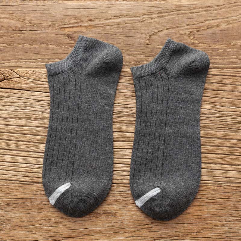 Striped Loose Cotton Socks(3 Pairs) - 43-48 - Dark Grey - image 14