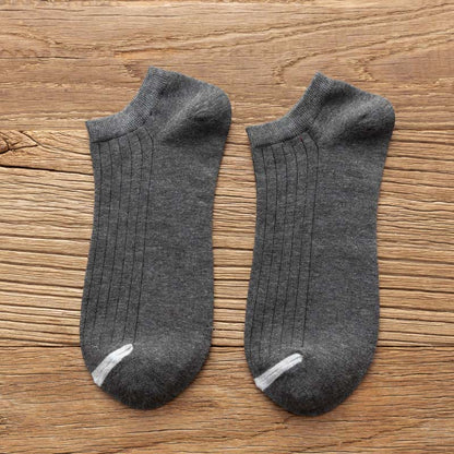 Striped Loose Cotton Socks(3 Pairs) - 43-48 - Dark Grey - image 14