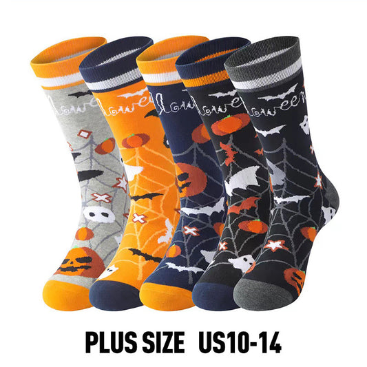 Halloween Pumpkin Cotton Crew Socks(5 Pairs) - image 0