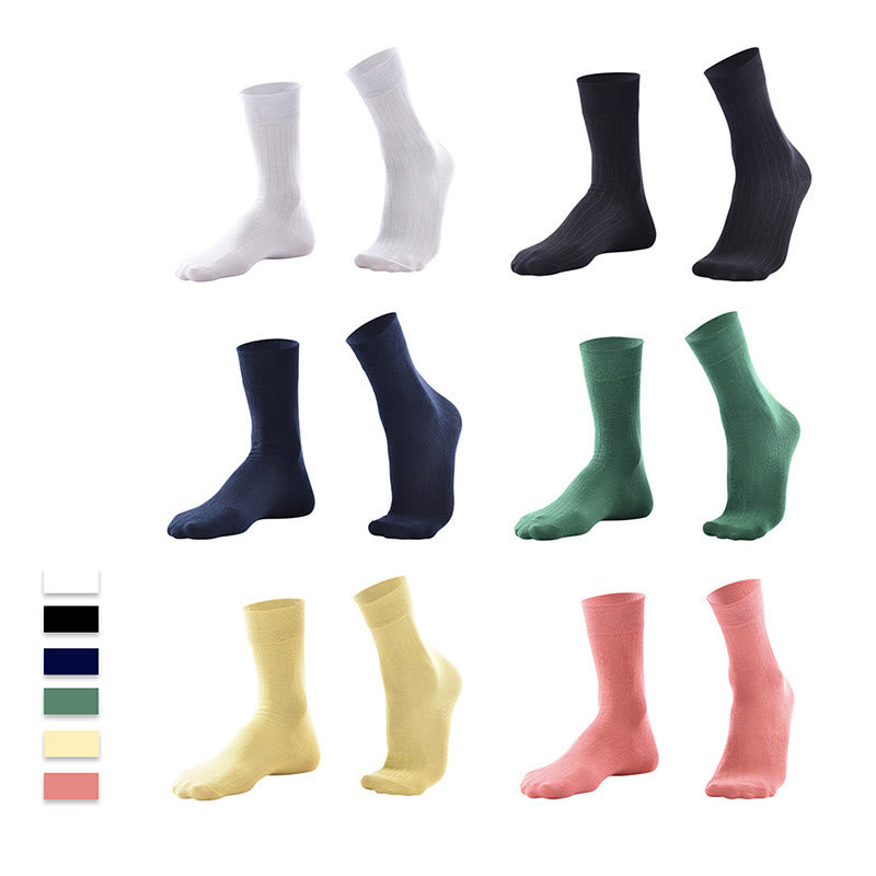 Candy Color Breathable Crew Socks(6 Pairs) - image 2