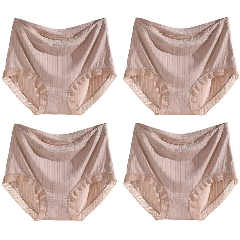 High-Waisted Seamless Panty(4 Pairs) - Khaki - 4XL - image 14