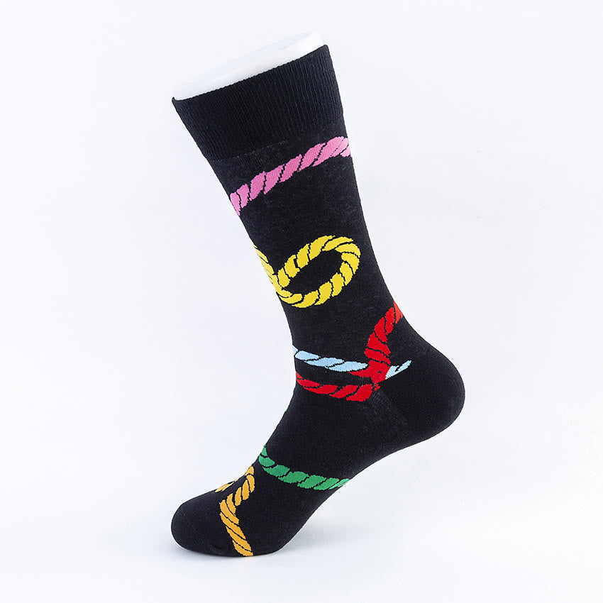 Abstract Pattern Crew Socks(5 Pairs) - image 3