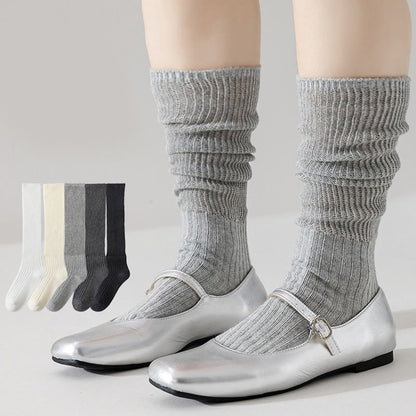 Solid Color Stylish Slouch Socks(3 Pairs) - image 3
