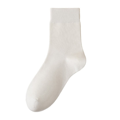 Solid Color Breathable Quarter Socks(5 Pairs) - White - EU39-46(US6-12) - image 7