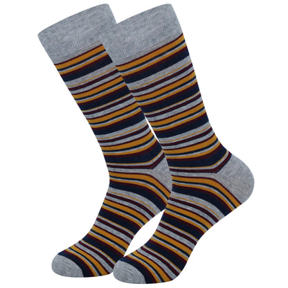 Patchwork Pinstripes Crew Socks(5 Pairs) - image 8