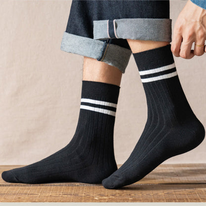 Striped Soft Diebetic Quarter Socks(6 Pairs) - image 1