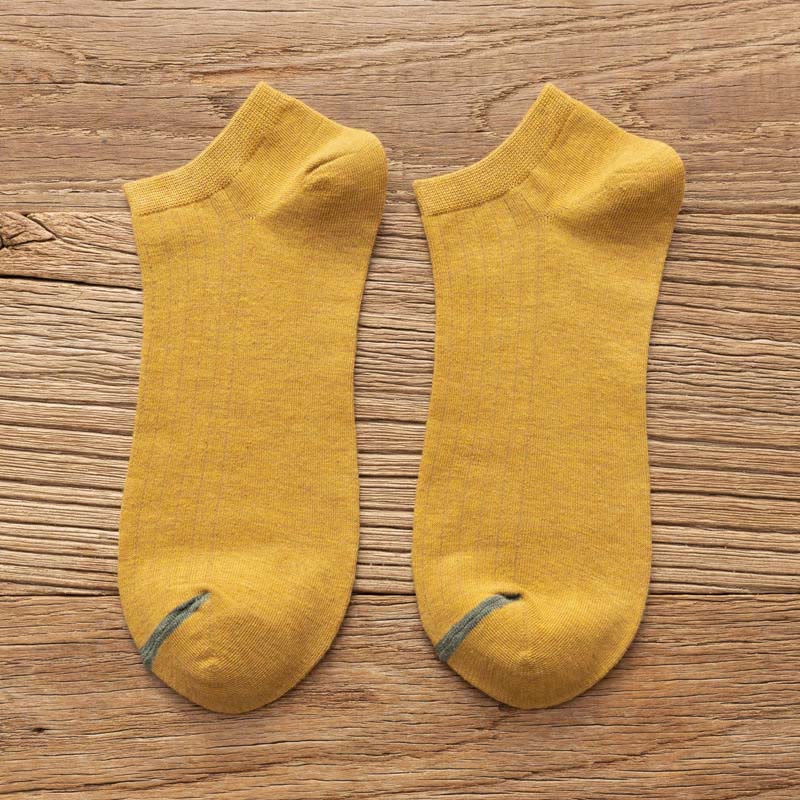 Striped Loose Cotton Socks(3 Pairs) - 43-48 - Yellow - image 10