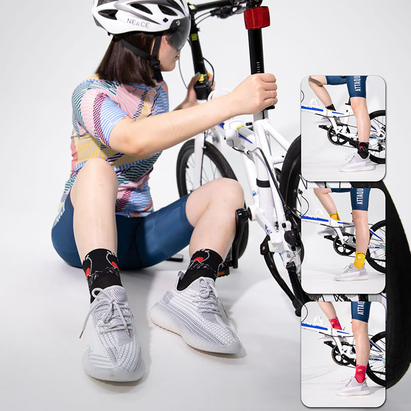 Funny Pattern Cycle Quarter Socks - image 3