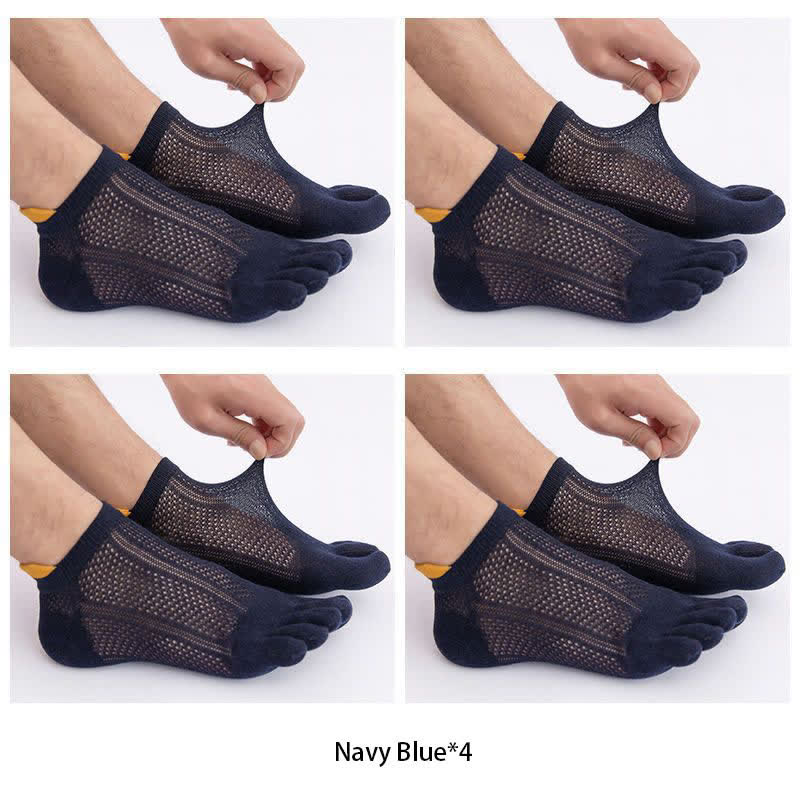 Five Toes Cotton Alignment Socks(4 Pairs) - Navy Blue - EU38-45(US5-11) - image 12