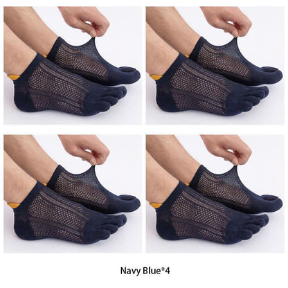 Five Toes Cotton Alignment Socks(4 Pairs) - Navy Blue - EU38-45(US5-11) - image 12