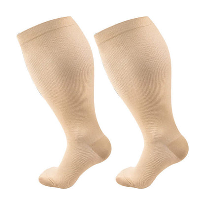 Plusock Skin Heart Dot Plus Size Compression Socks 2XL-7XL(3 Pairs) - Skin - 7XL - image 9