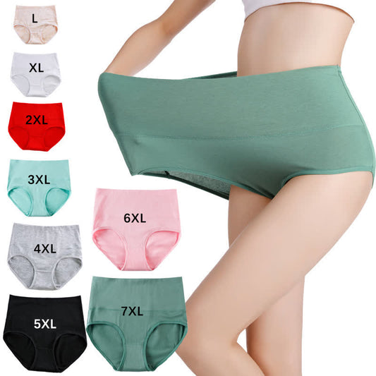 High-Waisted Solid Comfy Panty(4 Packs) - Multicolor(8 Pairs) - 7XL - image 0