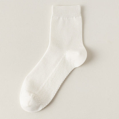 Cotton Mesh Quarter Socks(5 Pairs) - White - EU39-46(US5-12) - image 15