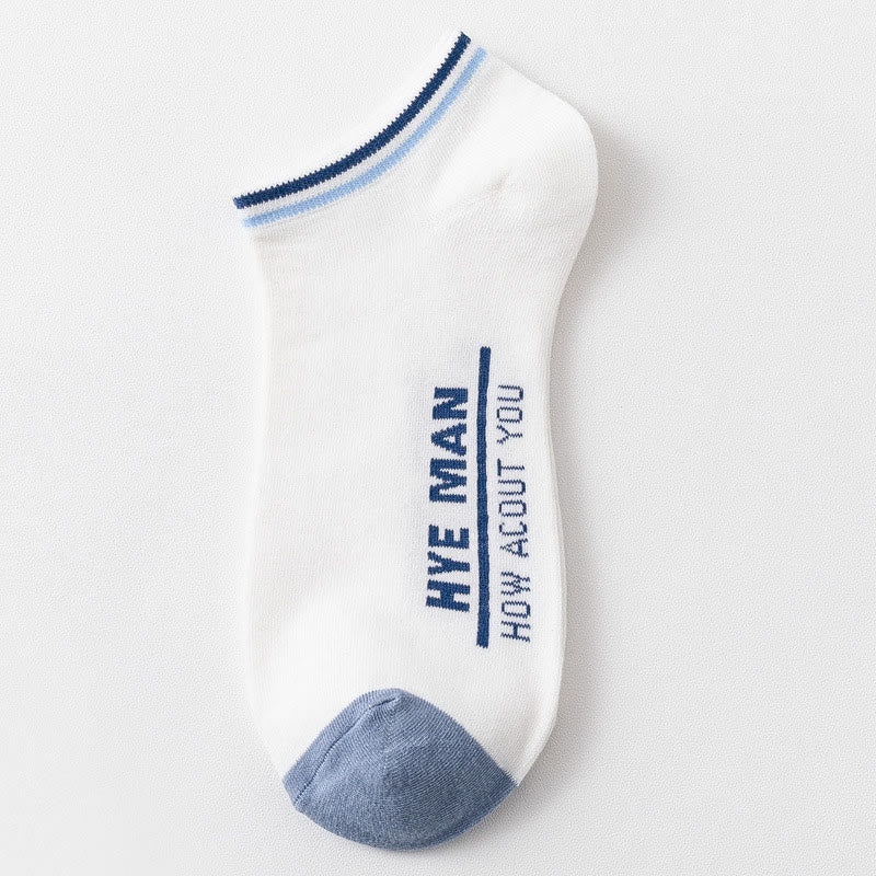Wide Calf Letter Pattern Cotton Socks(3 Pairs) - 42-48 - White - image 5