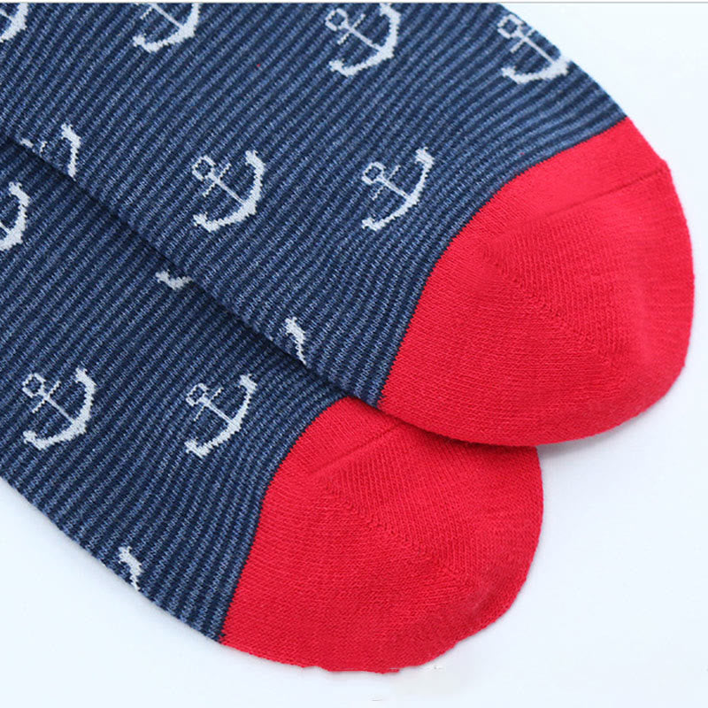 Rudder Pattern Funny Crew Socks(5 Pairs) - image 3