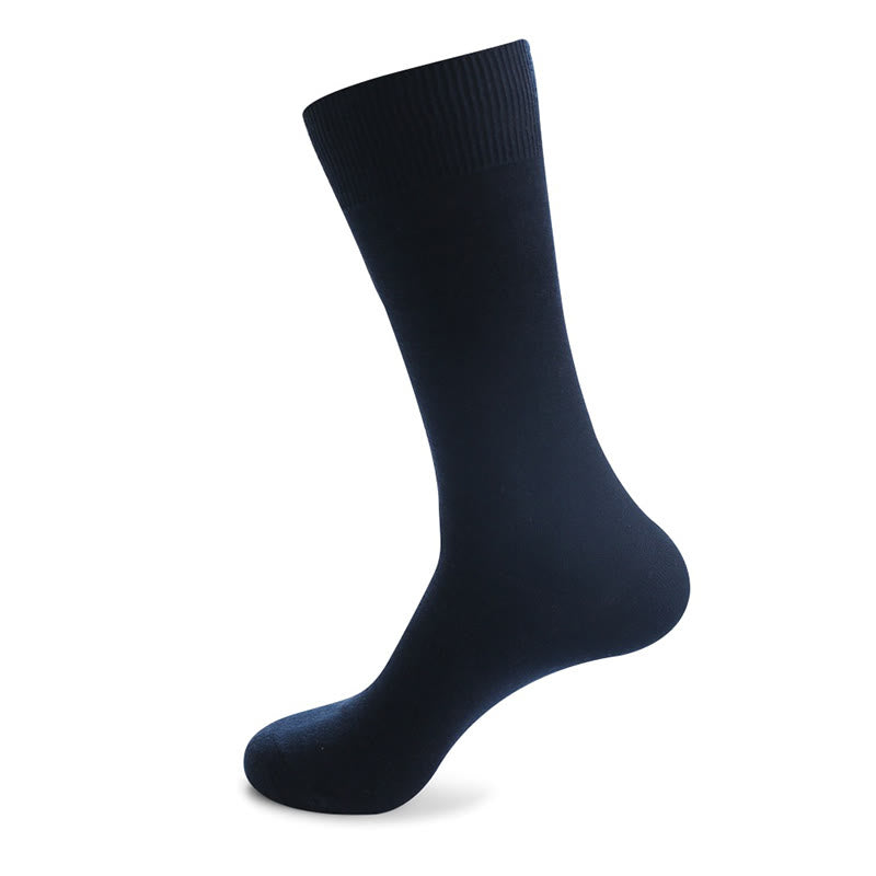 Durable Solid Crew Socks(7 Pairs) - Navy Blue - EU46-50(US12-15) - image 12