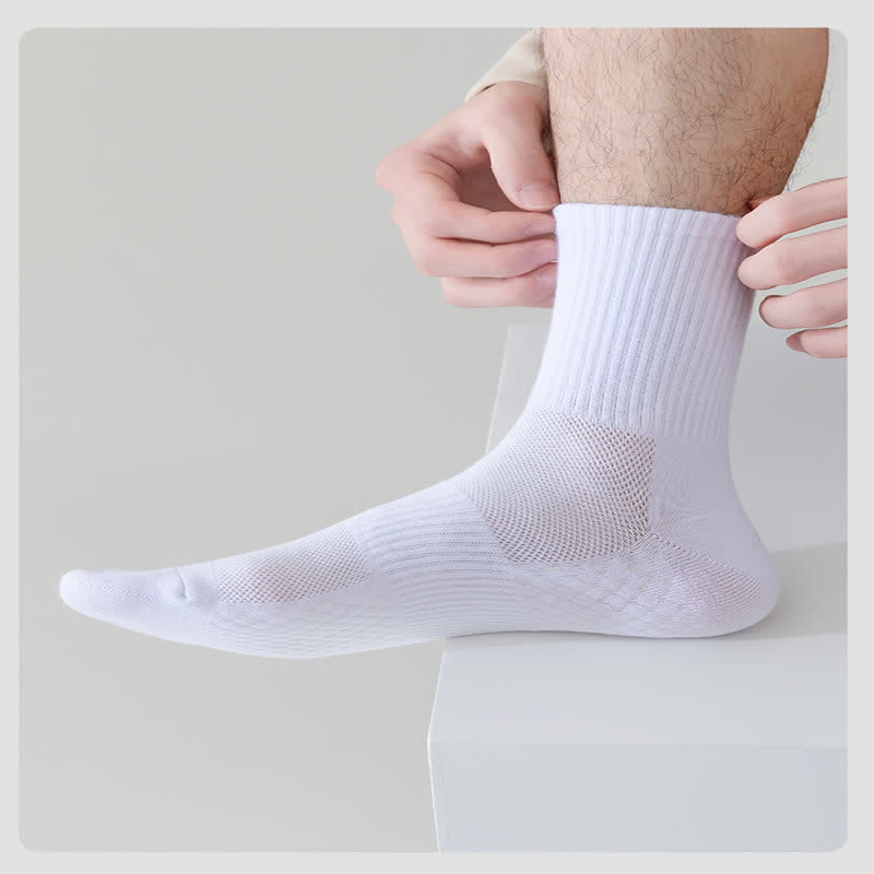 Solid Breathable Quarter Socks(4 Pairs) - image 3