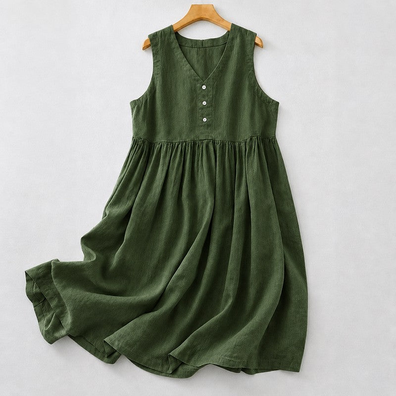 Textured Button Front Midi Dress - image 12