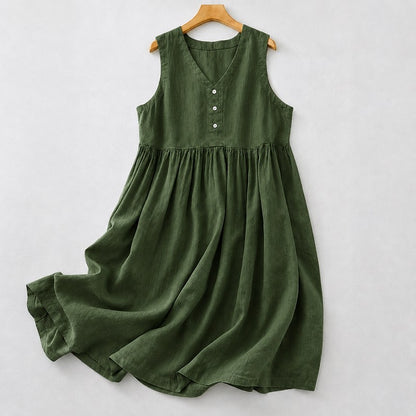 Textured Button Front Midi Dress - image 12