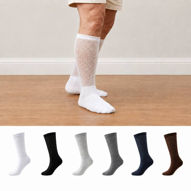 Breathable Ribbed Crew Socks(3 Pairs) - Dark Blue+Dark Gray+Brown - EU37-44(US4-10) - image 0