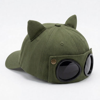 Goggle Accent Cat Ear Hat - image 5