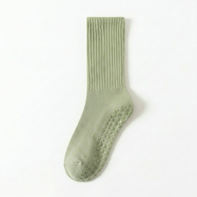 Soft Ribbed Cotton Blend Yoga Socks(4 Pairs) - Green - EU35-40(US2-7) - image 7