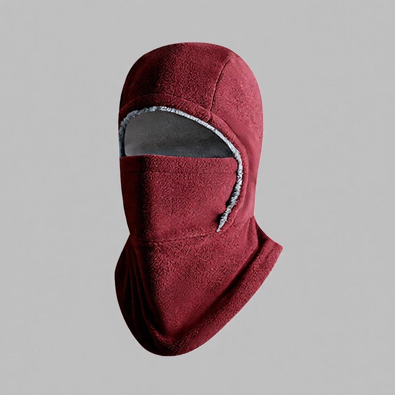 Fleece Lined Thermal Hooded Scarf - Wine - One Size - image 9