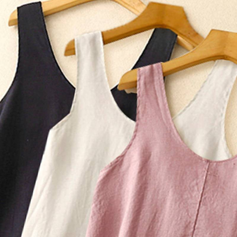 Relaxed Sleeveless Cotton Midi Dress - image 12