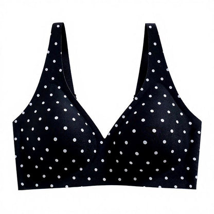 Polka Dot Leopard Print Wireless Bra - Black - 3XL - image 10