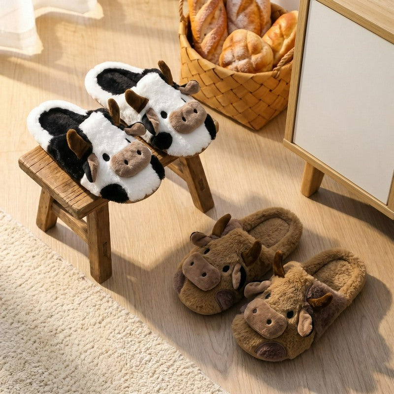 Cozy Cow Plush House Slippers - image 5