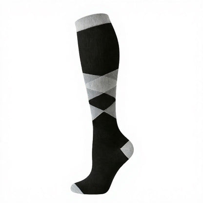 Star Moon Flower Compression Socks(3 Pairs) - Black - S/M - image 5
