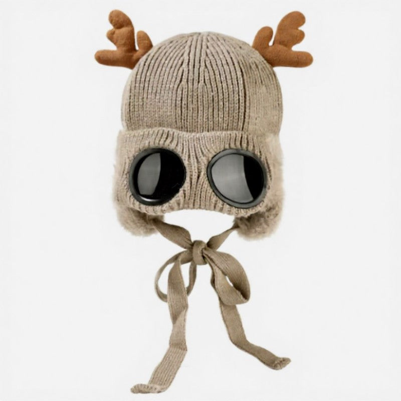 Antler Goggle Aviator Beanie - Khaki - One Size - image 11