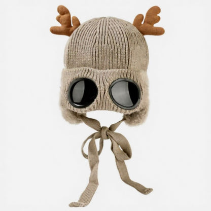 Antler Goggle Aviator Beanie - Khaki - One Size - image 11