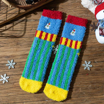 Festive Plush Plaid Quarter Socks (6 Pairs) - image 2