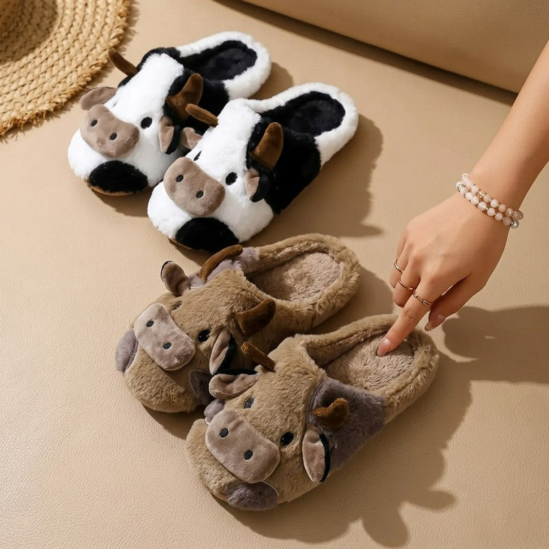 Cozy Cow Plush House Slippers - image 3