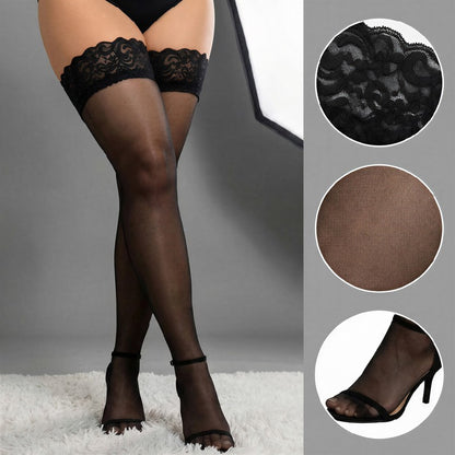 Lace Top Thigh High Stockings(3 Pairs) - image 2