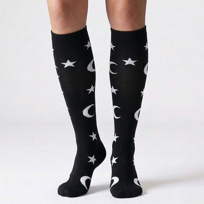 Star Moon Flower Compression Socks(3 Pairs) - image 3