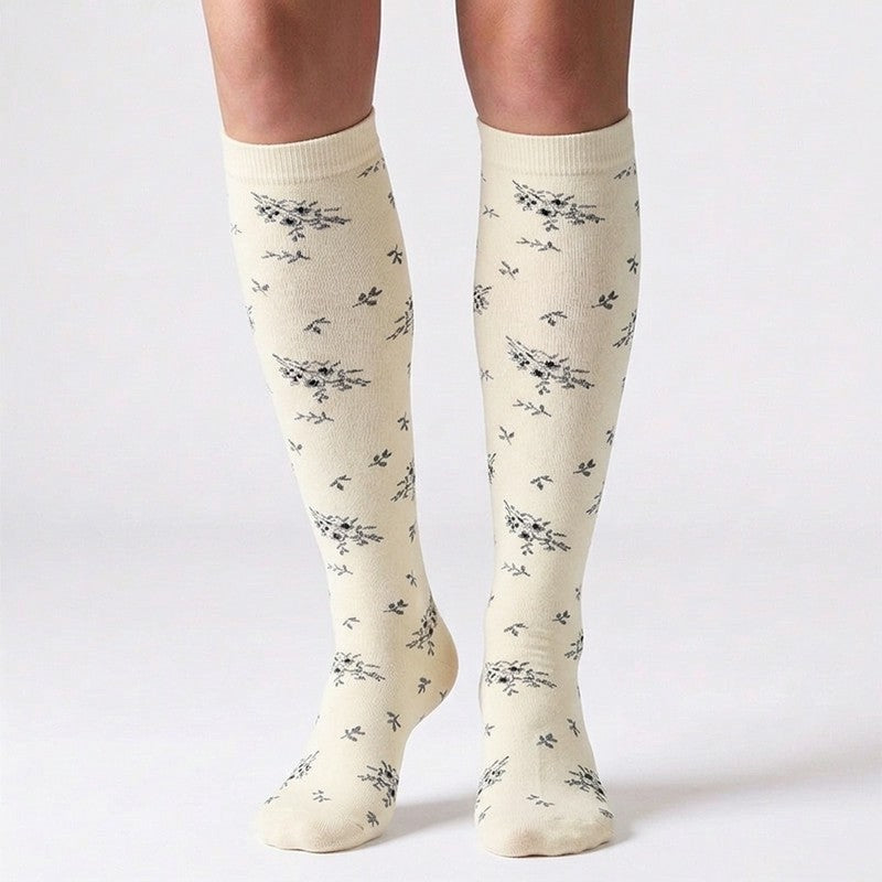 Polka Dot Flower Compression Socks (4 Pairs) - image 3