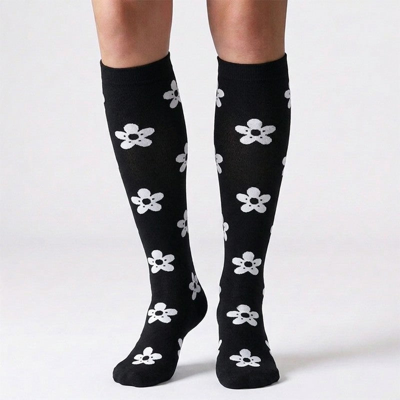 Star Moon Flower Compression Socks(3 Pairs) - image 1