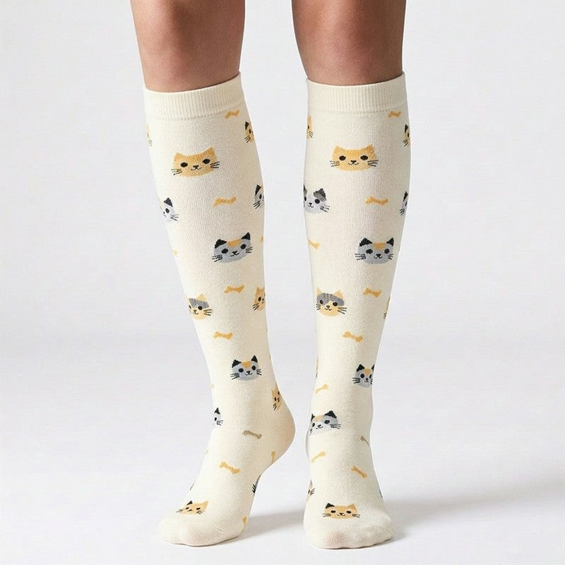 Playful Cat Dog Compression Socks(5 Pairs) - image 1