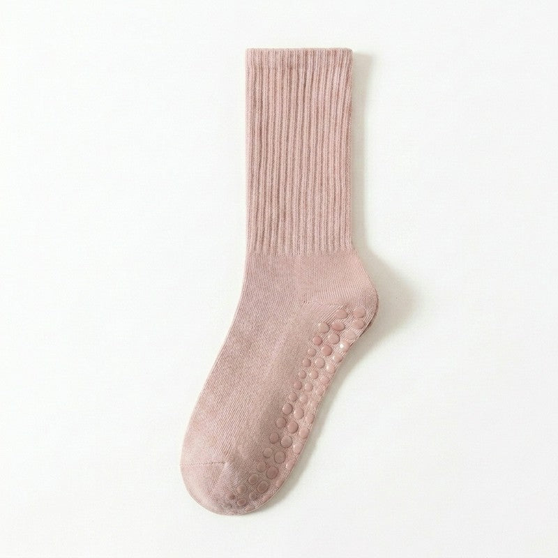 Soft Ribbed Cotton Blend Yoga Socks(4 Pairs) - Pink - EU35-40(US2-7) - image 5