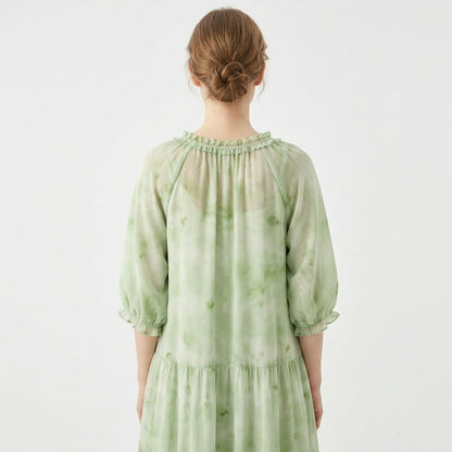 Romantic Tie Neck Ruffle Maxi Dress - image 9