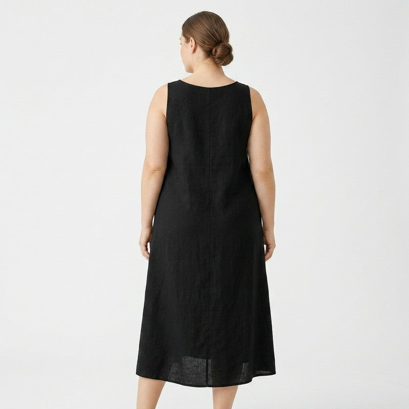 Relaxed Sleeveless Cotton Midi Dress - image 4