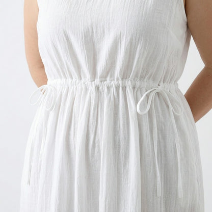 Ramie Lyocell Drawstring Midi Dress - image 4