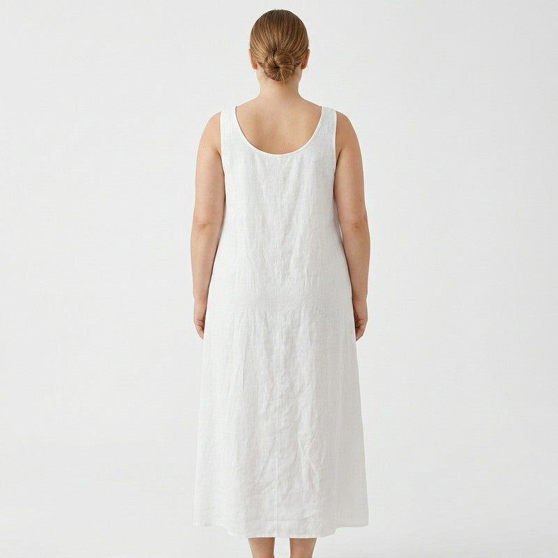 Relaxed Sleeveless Cotton Midi Dress - image 7
