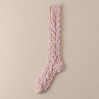 Plus Size Coral Fleece Thermal Knee High Socks(5 Pairs)
