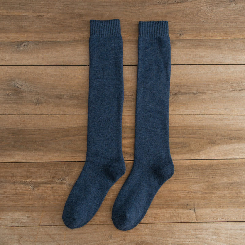 Thickened Thermal Knee High Socks(5 Pairs) - Navy Blue - EU39-45(US6-11) - image 8