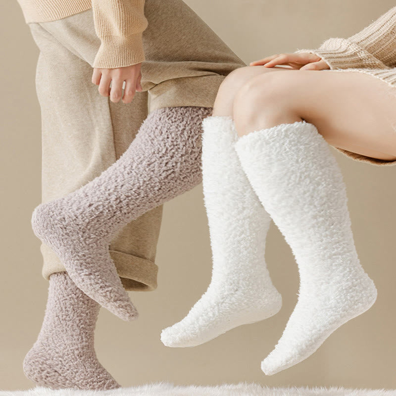Plus Size Thickened Plush Knee High Socks(5 Pairs) - image 2