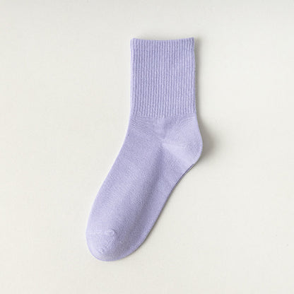 Comfy Cotton Quarter Socks(6 Pairs) - Purple - EU39-43(US5-9) - image 11